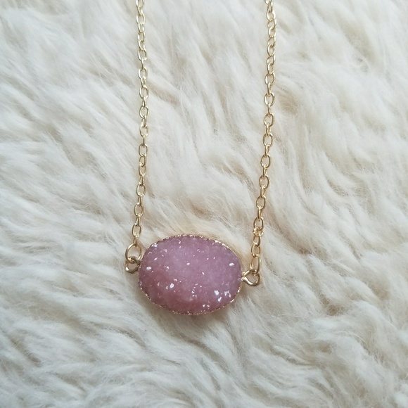 Jewelry - Pink Druzy Necklace